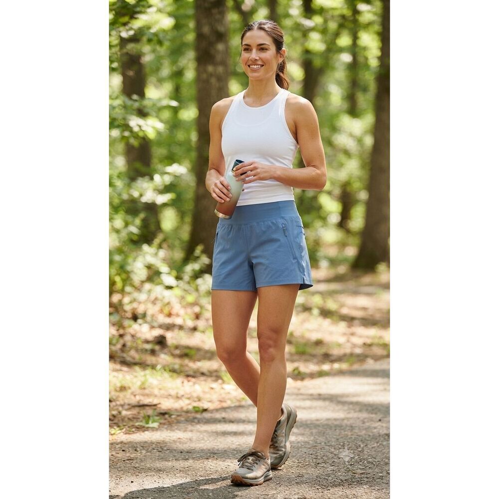 Athleta Trekkie North Mid-Rise Hiking Shorts Women’s Size 14 Blue Athletic